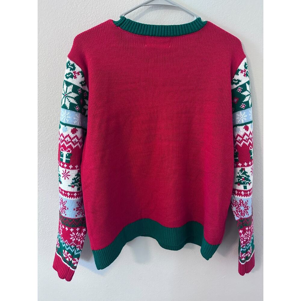 No Boundaries Christmas Sweater L Pullover Tunic Ugly Sweater Nerdy Deer bows - Picture 6 of 6